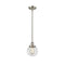 Beacon Mini Pendant shown in the Brushed Satin Nickel finish with a Clear shade