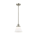 Cone Mini Pendant shown in the Brushed Satin Nickel finish with a Matte White shade