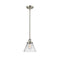 Cone Mini Pendant shown in the Brushed Satin Nickel finish with a Clear shade