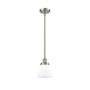 Cone Mini Pendant shown in the Brushed Satin Nickel finish with a Matte White shade