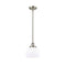 Bell Mini Pendant shown in the Brushed Satin Nickel finish with a Matte White shade