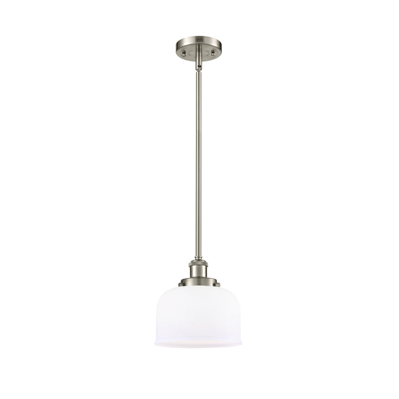 Bell Mini Pendant shown in the Brushed Satin Nickel finish with a Matte White shade