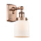 Bell Sconce shown in the Antique Copper finish with a Matte White shade