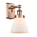 Cone Sconce shown in the Antique Copper finish with a Matte White shade