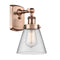 Cone Sconce shown in the Antique Copper finish with a Clear shade