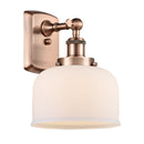 Bell Sconce shown in the Antique Copper finish with a Matte White shade