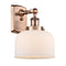 Bell Sconce shown in the Antique Copper finish with a Matte White shade