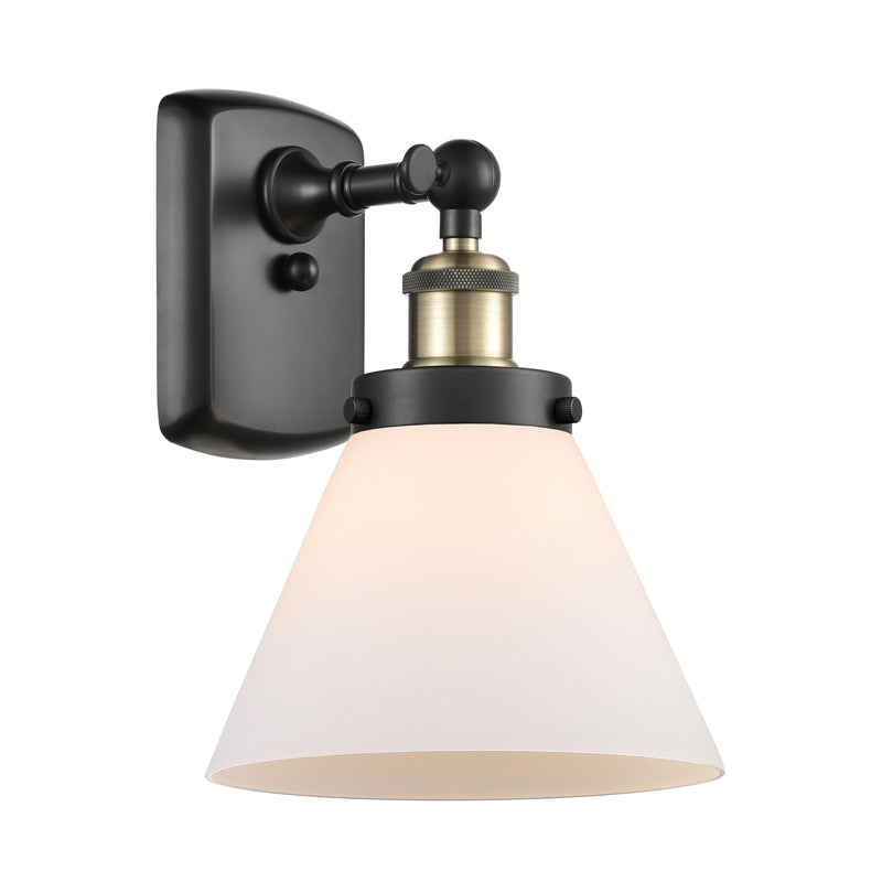 Cone Sconce shown in the Black Antique Brass finish with a Matte White shade