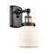 Bell Sconce shown in the Black Antique Brass finish with a Matte White shade