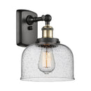 Bell Sconce shown in the Black Antique Brass finish with a Seedy shade