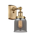 Bell Sconce shown in the Brushed Brass finish with a Plated Smoke shade