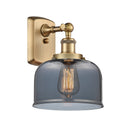 Bell Sconce shown in the Brushed Brass finish with a Plated Smoke shade