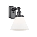 Cone Sconce shown in the Matte Black finish with a Matte White shade