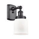 Bell Sconce shown in the Matte Black finish with a Matte White shade