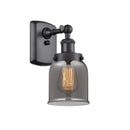 Bell Sconce shown in the Matte Black finish with a Plated Smoke shade