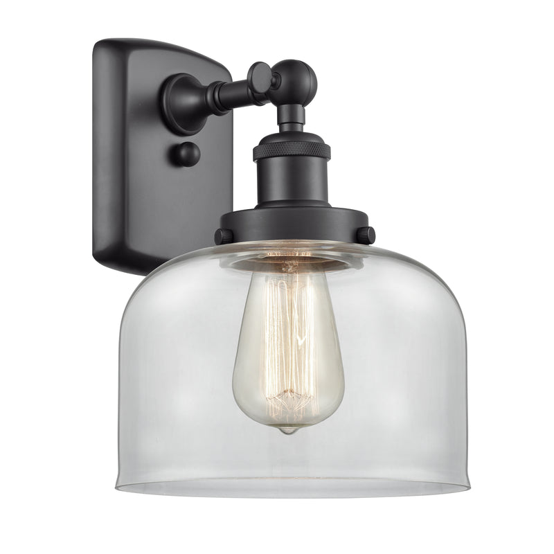 Bell Sconce shown in the Matte Black finish with a Clear shade