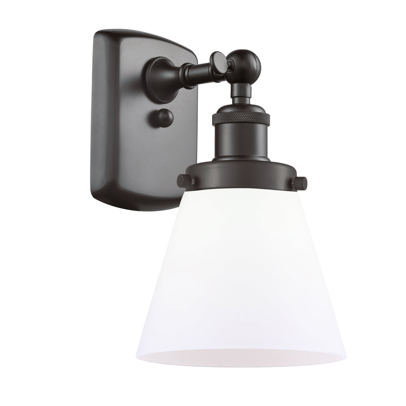 Cone Sconce shown in the Oil Rubbed Bronze finish with a Matte White shade