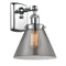 Cone Sconce shown in the Polished Chrome finish with a Plated Smoke shade