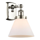 Cone Sconce shown in the Polished Nickel finish with a Matte White shade