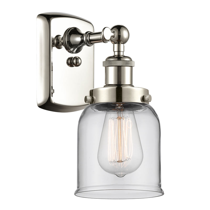 Bell Sconce shown in the Polished Nickel finish with a Clear shade