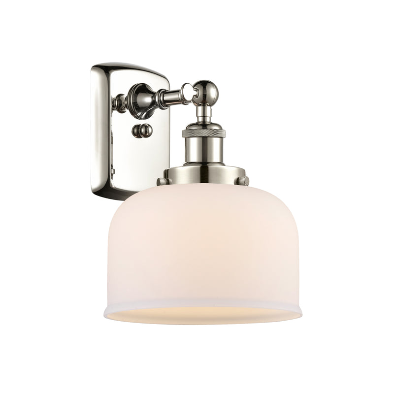 Bell Sconce shown in the Polished Nickel finish with a Matte White shade