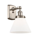 Cone Sconce shown in the Brushed Satin Nickel finish with a Matte White shade