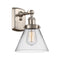 Cone Sconce shown in the Brushed Satin Nickel finish with a Clear shade