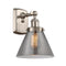 Cone Sconce shown in the Brushed Satin Nickel finish with a Plated Smoke shade