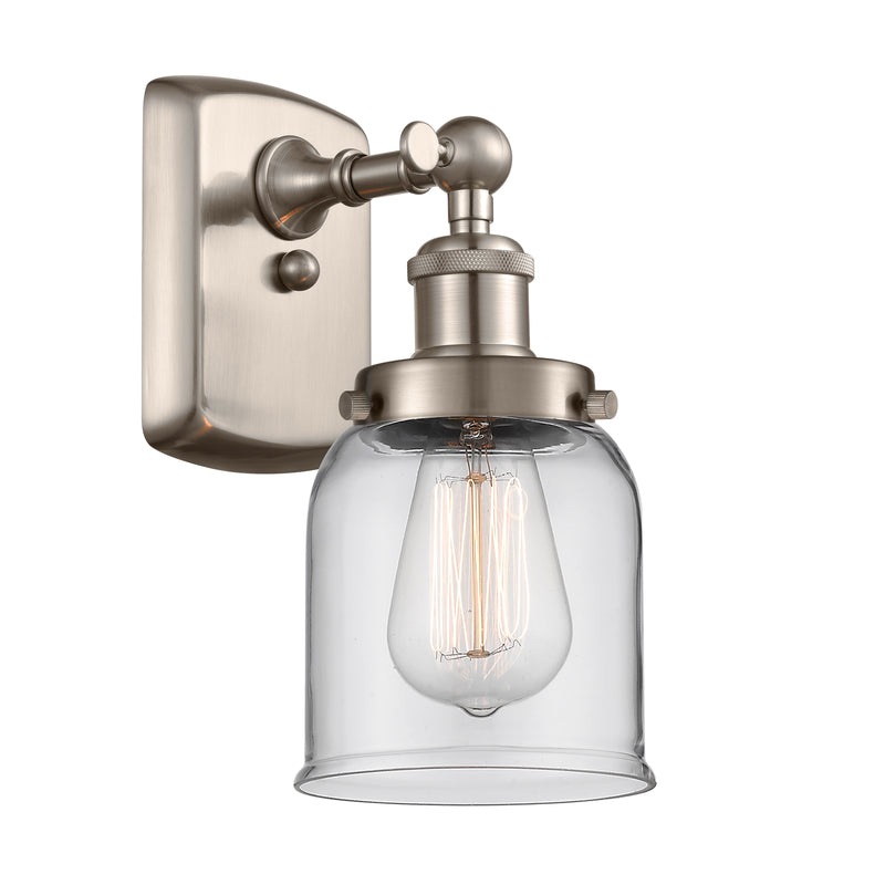 Bell Sconce shown in the Brushed Satin Nickel finish with a Clear shade