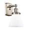 Cone Sconce shown in the Brushed Satin Nickel finish with a Matte White shade