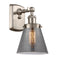 Cone Sconce shown in the Brushed Satin Nickel finish with a Plated Smoke shade