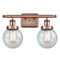 Beacon Bath Vanity Light shown in the Antique Copper finish with a Seedy shade