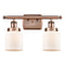 Bell Bath Vanity Light shown in the Antique Copper finish with a Matte White shade