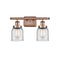 Bell Bath Vanity Light shown in the Antique Copper finish with a Clear shade