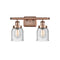 Bell Bath Vanity Light shown in the Antique Copper finish with a Seedy shade