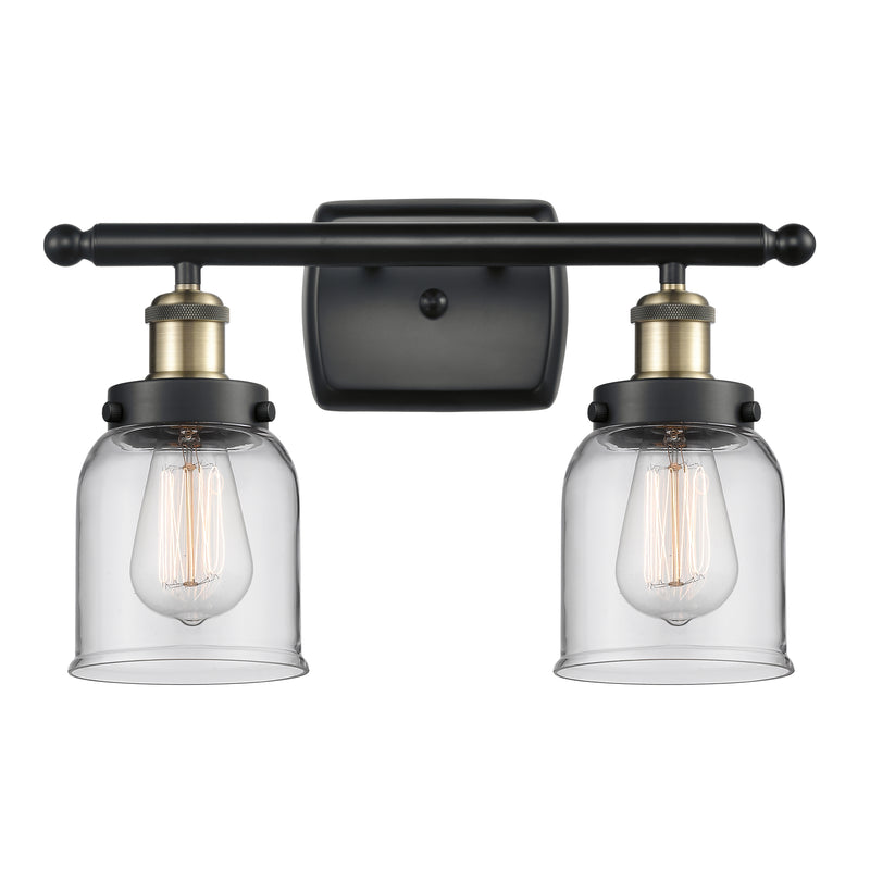 Bell Bath Vanity Light shown in the Black Antique Brass finish with a Clear shade