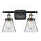 Cone Bath Vanity Light shown in the Black Antique Brass finish with a Clear shade