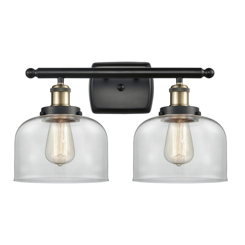 Bell Bath Vanity Light shown in the Black Antique Brass finish with a Clear shade