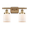 Bell Bath Vanity Light shown in the Brushed Brass finish with a Matte White shade