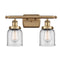 Bell Bath Vanity Light shown in the Brushed Brass finish with a Clear shade