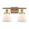 Cone Bath Vanity Light shown in the Brushed Brass finish with a Matte White shade