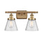 Cone Bath Vanity Light shown in the Brushed Brass finish with a Seedy shade