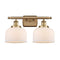 Bell Bath Vanity Light shown in the Brushed Brass finish with a Matte White shade