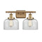 Bell Bath Vanity Light shown in the Brushed Brass finish with a Clear shade