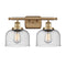 Bell Bath Vanity Light shown in the Brushed Brass finish with a Seedy shade