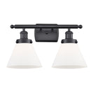 Cone Bath Vanity Light shown in the Matte Black finish with a Matte White shade