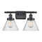 Cone Bath Vanity Light shown in the Matte Black finish with a Seedy shade