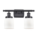 Bell Bath Vanity Light shown in the Matte Black finish with a Matte White shade