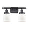 Bell Bath Vanity Light shown in the Matte Black finish with a Matte White shade