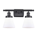 Cone Bath Vanity Light shown in the Matte Black finish with a Matte White shade